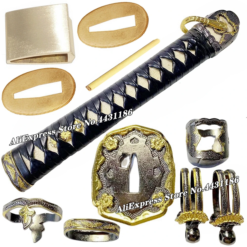 Японский военный меч Shigunto Tachi Katana набор фурнитуры с ручкой из натуральной кожи Tsuka