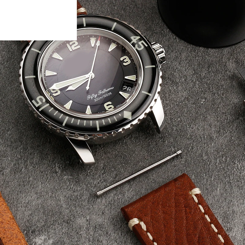 Подходит для часов Blancpain пятьдесят fathoms из натуральной кожи с 5000 5015 5200 головным