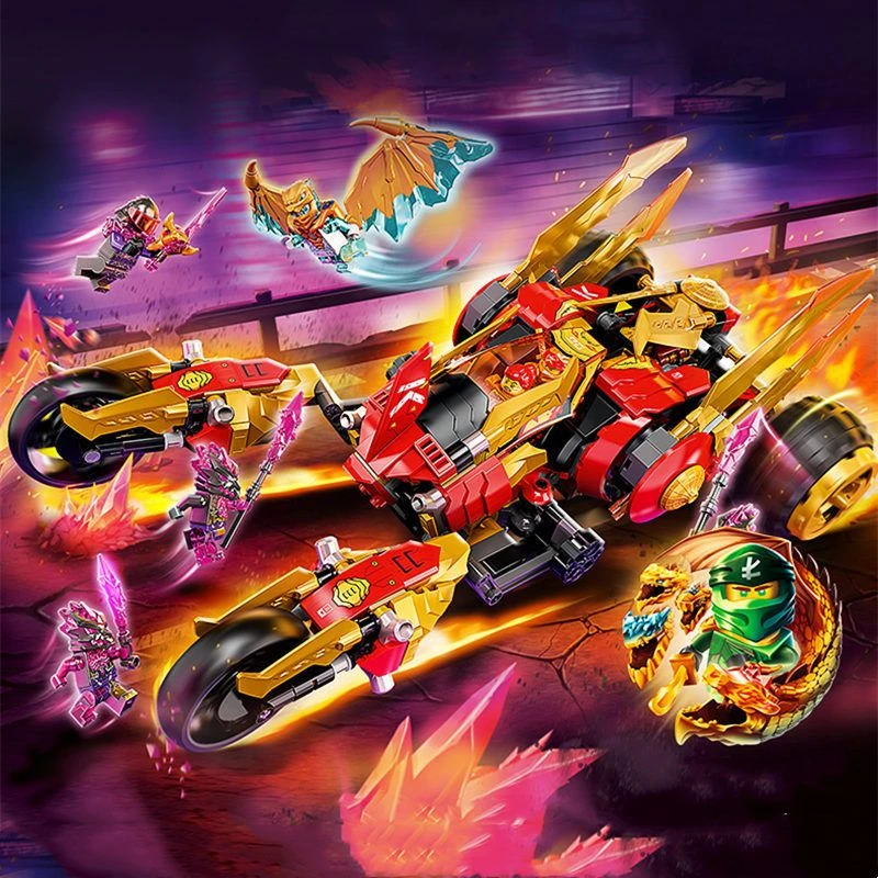 

Новые игрушки ниндзя серия фильмов Kai's Golden Dragon Raider строительные блоки кирпичи совместимые с 71773 детский подарок на день рождения Рождество