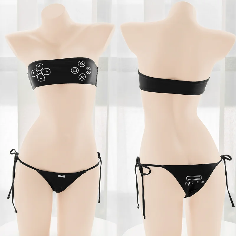 

Lolita Anime Girls Kawaii Game Remote Bikini Set Pajamas Bar Underwear Panties Set Women Halloween Role Play Sexy Lingerie Set