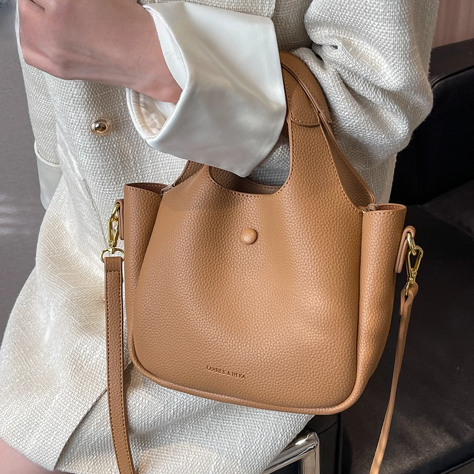 

Small Bucket Bags Crossbody Bags for Women Trend New In Female Designer Simple Solid Color Short Handle Totes Bags Handbags