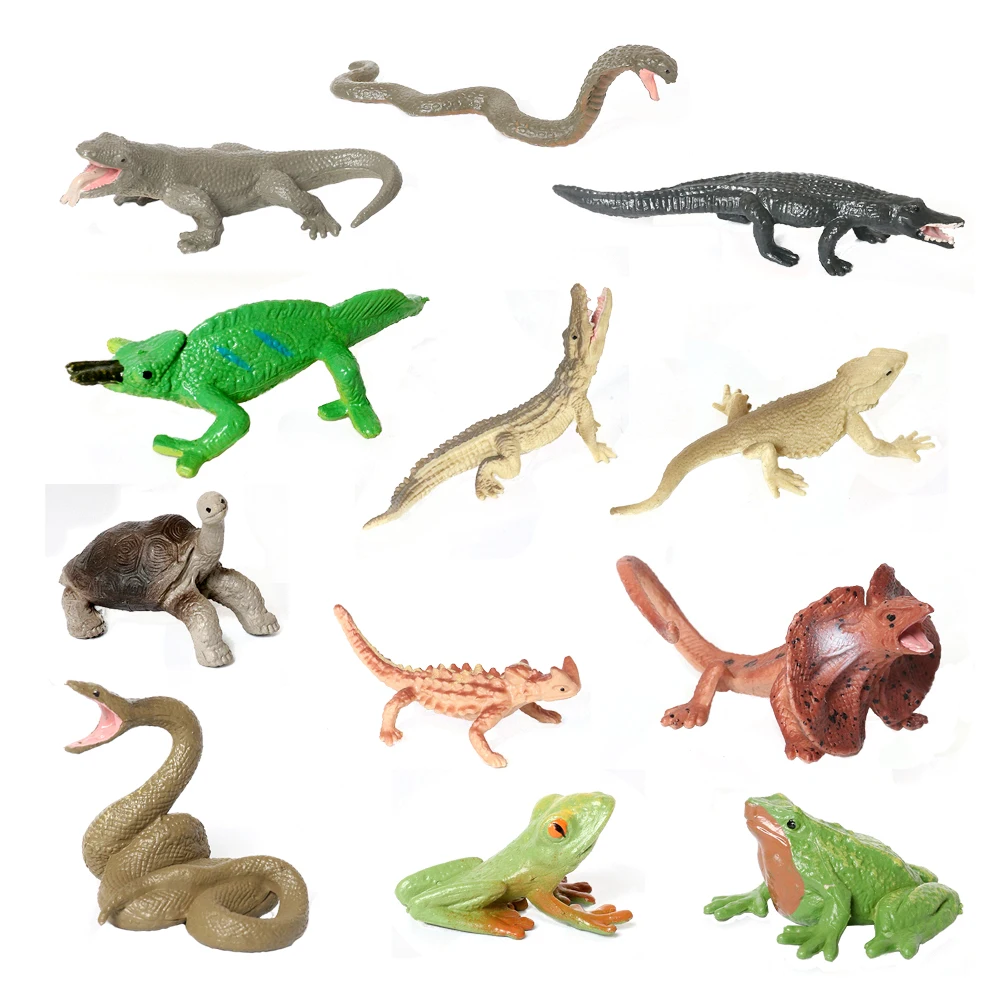 

Crocodile Lizard Snake Frog Figures Animal Figurines Set Anime Actions Figure Collection Plastic Animals Toy Novel Children Toys