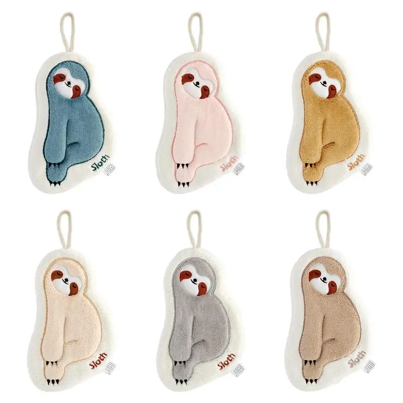 

Sloth Hangings Kitchen Towels Microfiber Absorbent Hand Towels With Lanyard Cute Sloth Thick Lanyard Cloth Dish Towels Bathroom