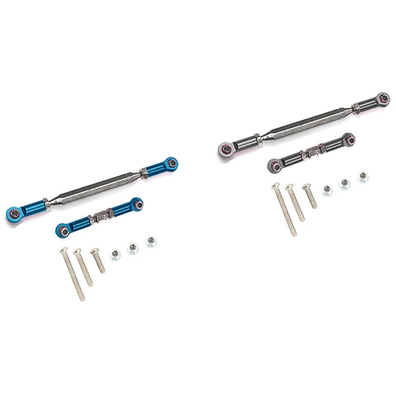 

2Pcs Metal Adjustable Steering Linkage Servo Link Pull Rod Turnbuckle For Mn D90 D99 Mn-90 Fj-45 Rc Car - Gray & Blue