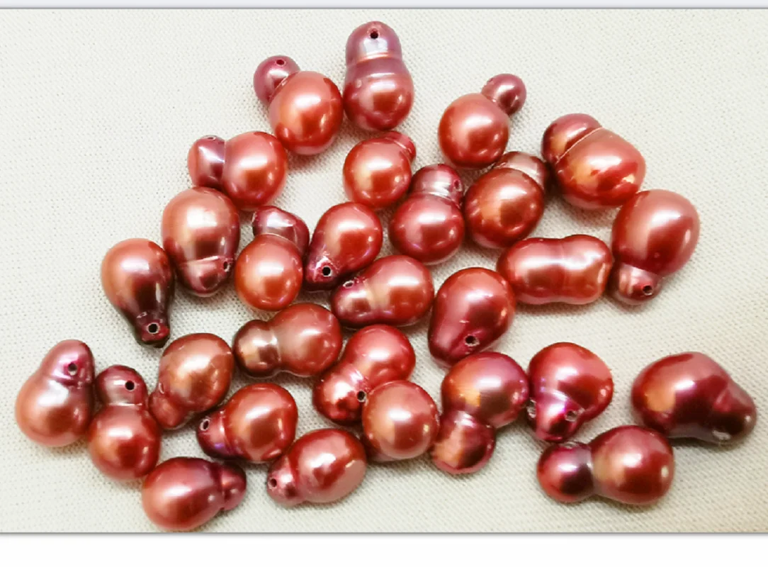 

Wholesale 20pcs about 10x6mm Sea genuine purple red loose pearl Beads Jewelry DIY Necklace Bracelet Full Drilled