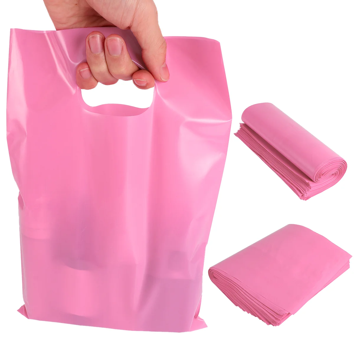 

100 PCS Plastic Tote Bag Flat Bags Food Storage Bulk New Material Shopping