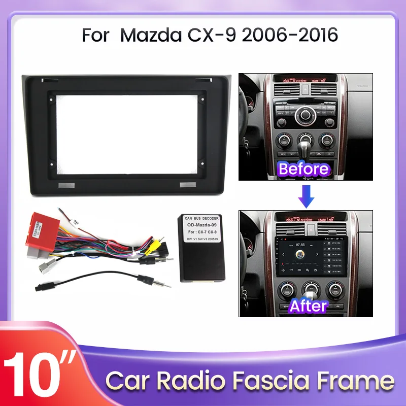 

Audio Fitting Adaptor Car Radio fascia Fitting Kit installation Dash Trim Facia Panel DVD Frame For Mazda CX-9 CX9 2006-2016