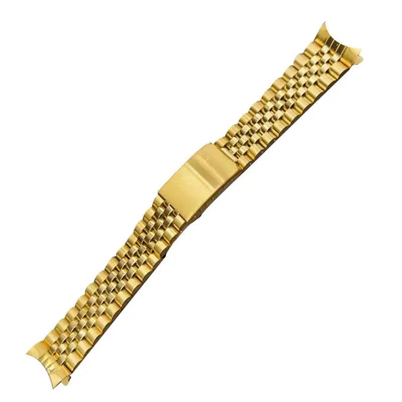 13mm 17mm 18mm 19mm 20mm Silver Gold 316L Stainless Steel Jubilee Curved End Watch Bracelet Strap Band Fit For ROX SKX Watch