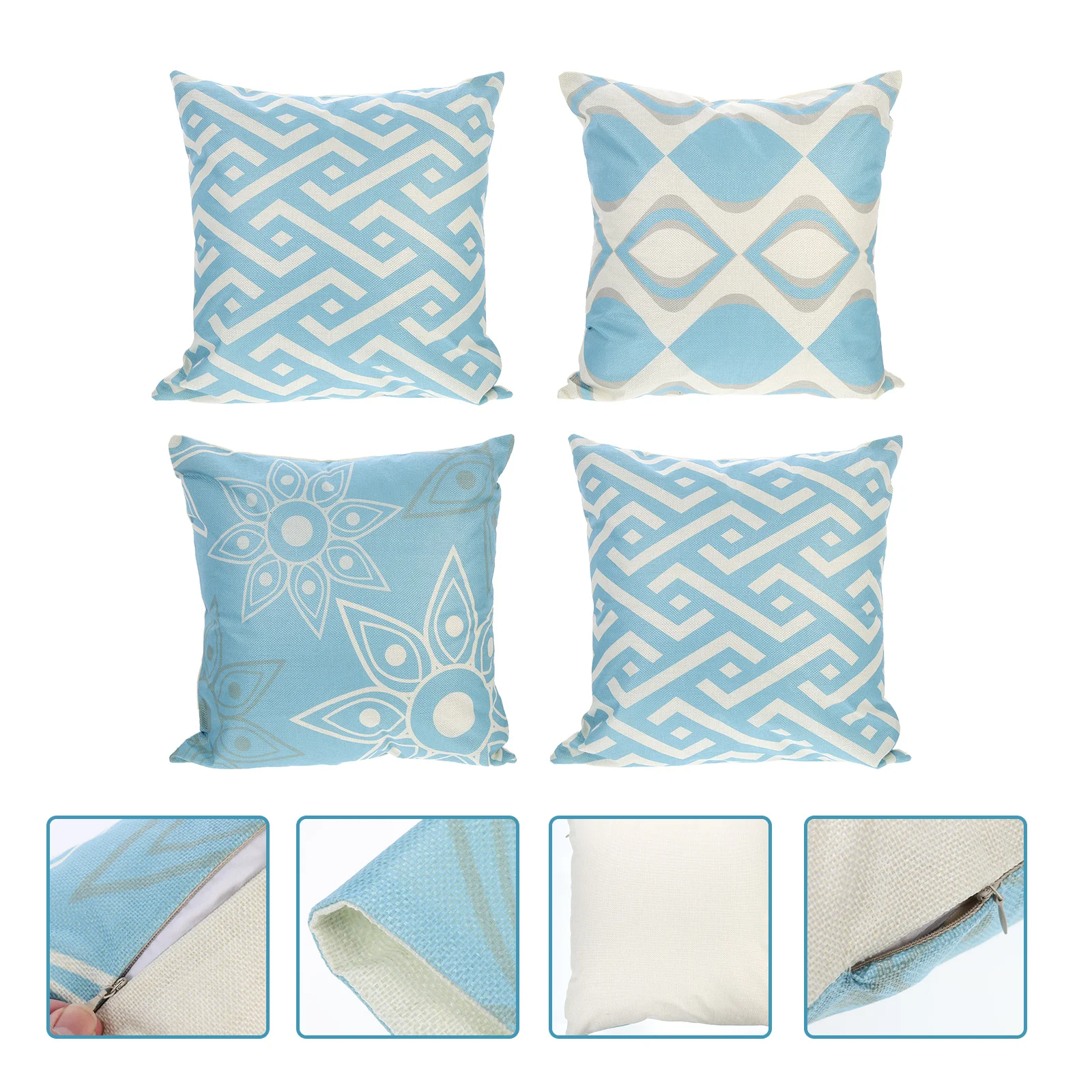 

4Pcs Geometric Pattern Pillow Covers Linen Sofa Pillowcase Sofa Throw Pillow Covers for Decoration Sofa Office
