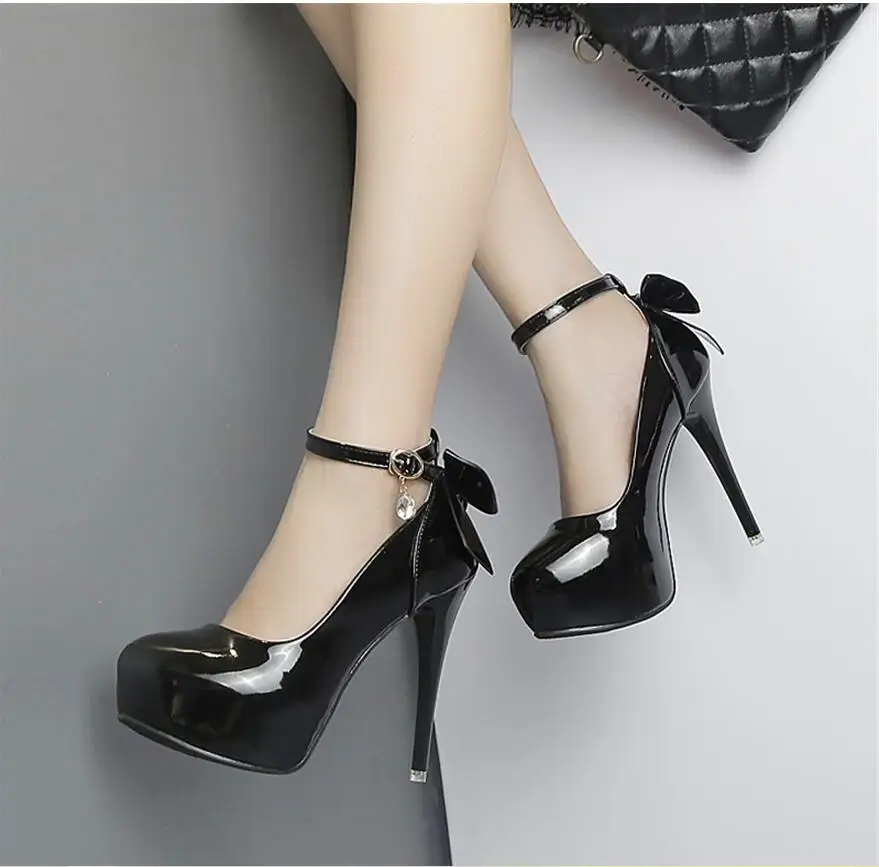 Женские туфли на очень высоком каблуке 12 см туфли-лодочки платформе с