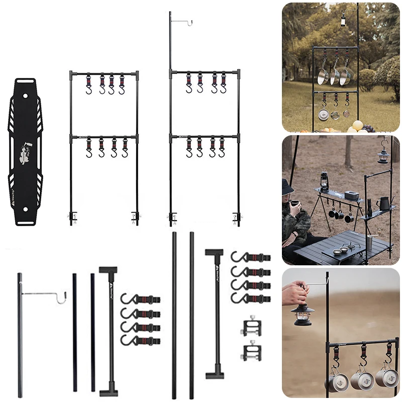 

ShineTrip Lightweight Camping Cookware Hanging Rack Shelf Desktop Shelf Board Portable Picnic Storage Rack Picnic Cutlery Rack