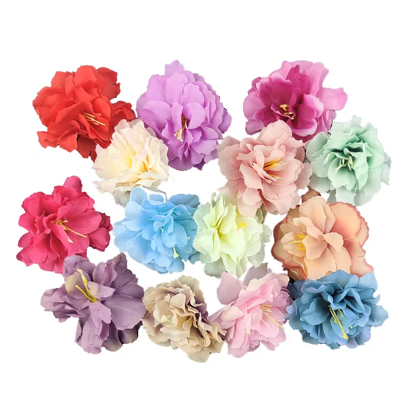 

10Pcs 8CM Silk Rose Flower Heads Artificial Flowers Wedding Party Home Decoration Wreath DIY Garden Candy Box Accessories Supply