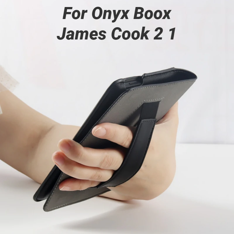

Folio PU Leather Book Cover for Onyx Boox James Cook 2 1 Case 6" eBook Protector Funda with Hand Strap Magnetic Closure