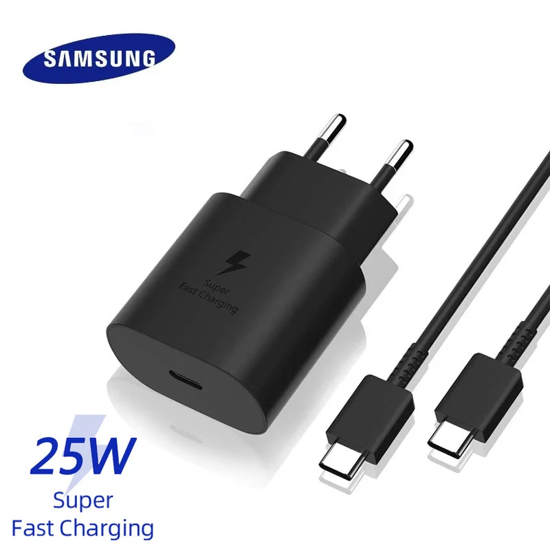 

Original Samsung Note10 super fast charger EP-TA800 25w EU type-C to C Travel Usb PD Adapter for GALAXY Note10 10+ s20