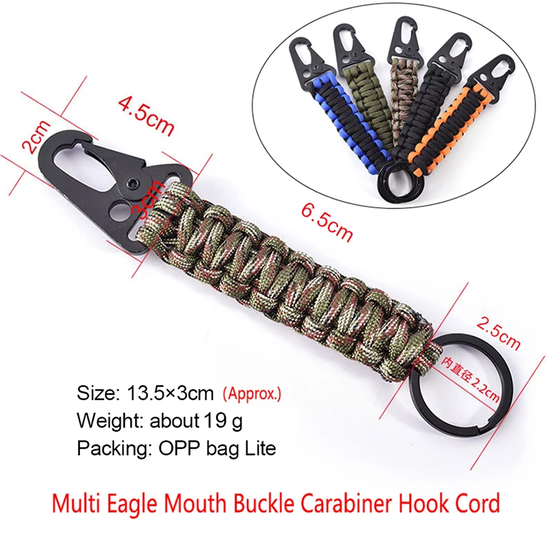 

Outdoor Umbrella Rope Eagle Mouth Buckle Climb Tactical Survival Kit Carabiner Hook Cord Backpack Buckle Keychain Multi Tools