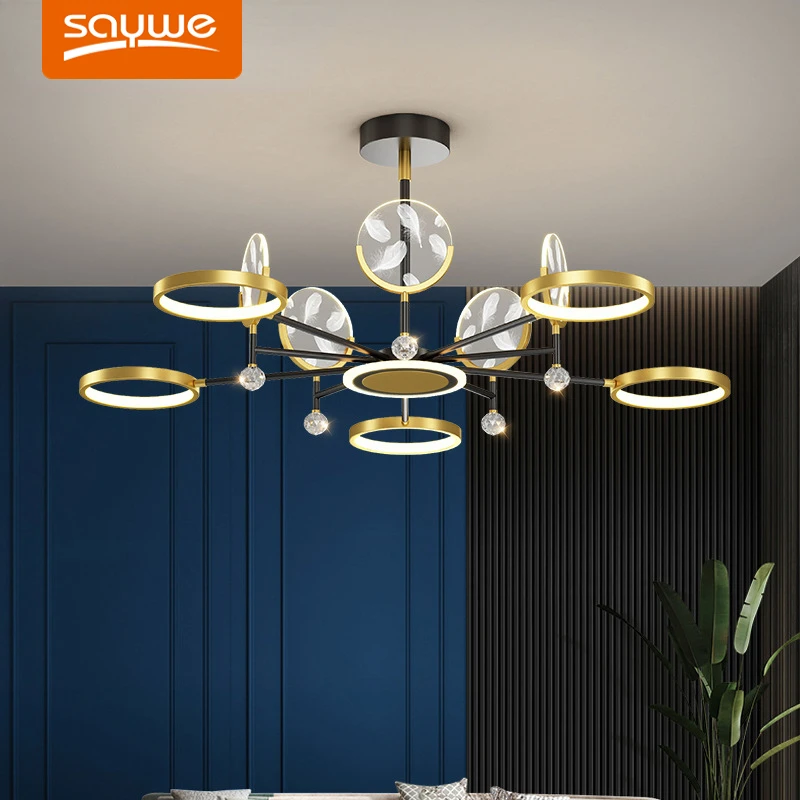 

LED Acrylic Chandeliers lights For Bedroom Living Hall Dining Study Room Lustre Indoor Lighting Droppshipping AC85-260V
