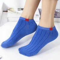 1 pair fashion women cotton short socks breathable sports ankle socks elastic solid color invisible non slip girls boat sock