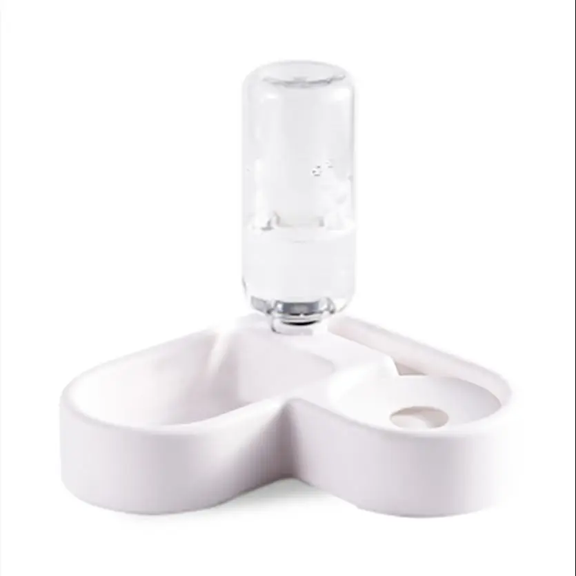 

Многофункциональная пластиковая автоматическая поилка для воды в форме сердца, двойная миска для питья и кормления домашних животных