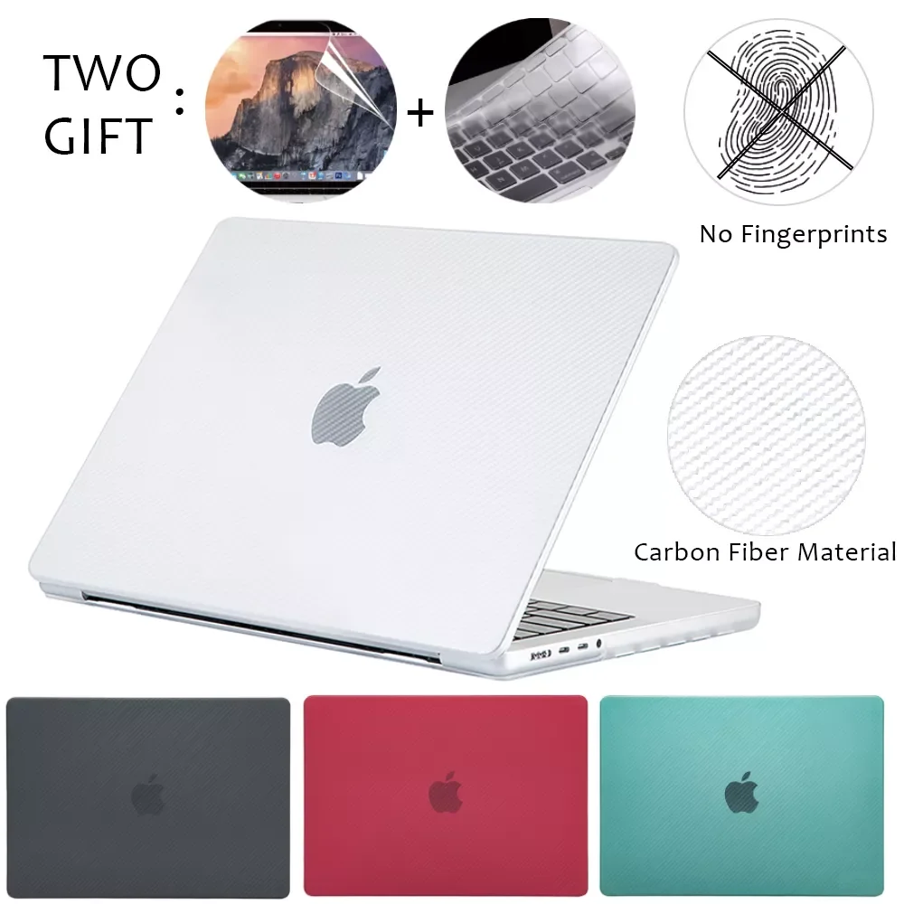 

No fingerprints Laptop Case For MacBook air M1 2020 Funda macbook air 13 case Carbon Fiber Macbook Pro 13 Case Pro 16 14 cover