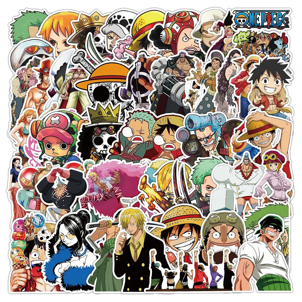 

10/30/50pcs ONE PIECE Anime Stickers for Kids Toys Waterproof Graffiti Skateboard Laptop Car Cool Cartoon Sticker DIY Decals