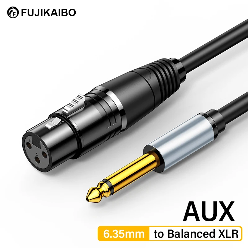 

6.35mm Audio Cable XLR to AUX Microphone Cable Balanced Analog Audio XLR Female to AUX 6.5mm Jack for Computer Amplifier Speaker