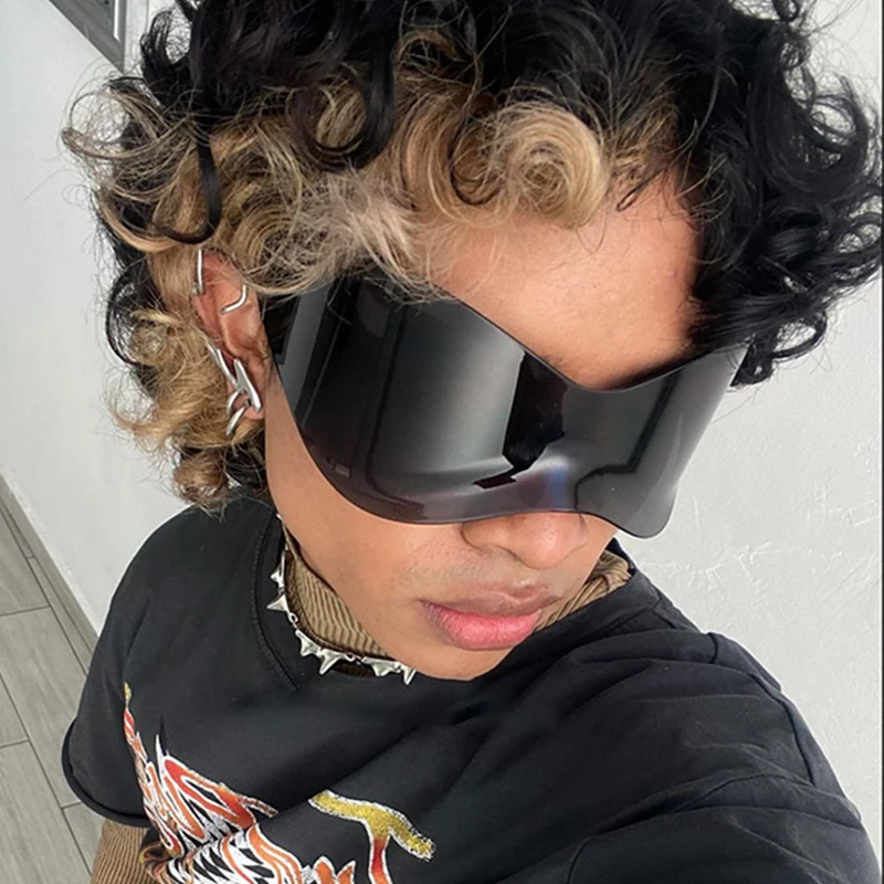 

2023 Steampunk Oversized Sunglasses for Women Trends Punk Y2k Sun Glasses Goggle Men 2000'S Brand Designer Eyewear De Sol Oculos