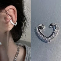 1pc full zircon heart ear clip for women s925 rhinestones without piercing earring charm girl trendy ear cuff party jewelry gift