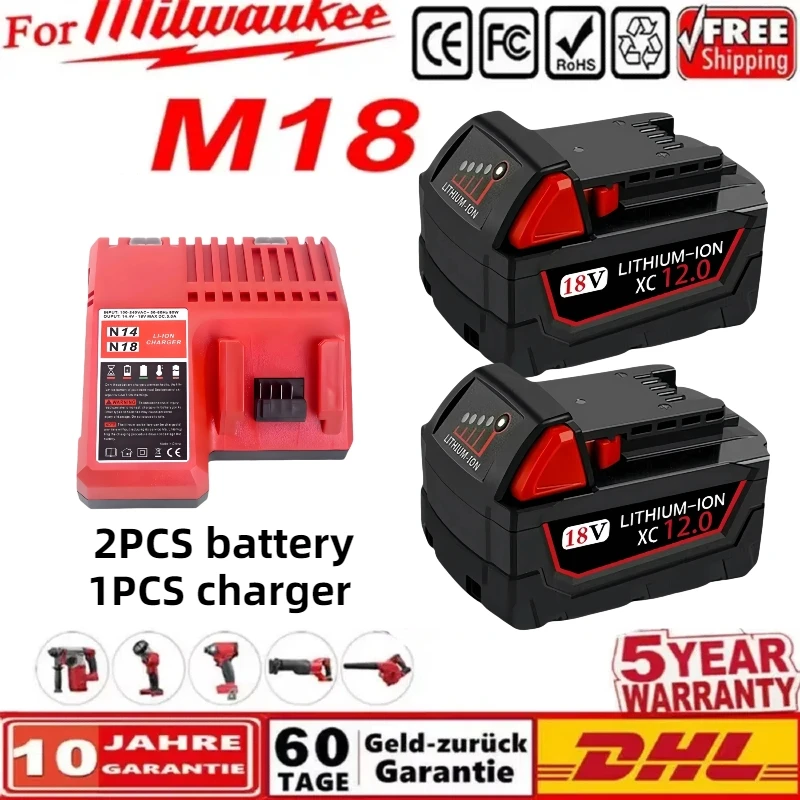 Перезаряжаемые литиевые батареи Milwaukee M18 XC 48-11-1860 48-11-1850 48-11-1890
