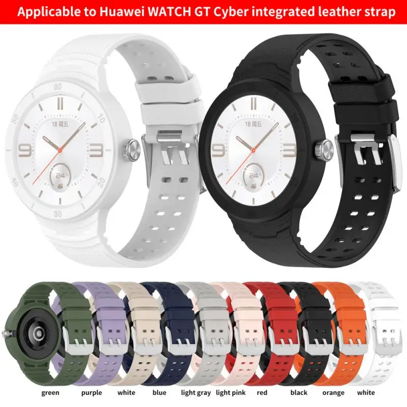 

Waterproof Smartwatch Accessories Thickened Sweat Proof Watchband Soft Silicone Integrated Strap For Huawei Watch Gt Cyber