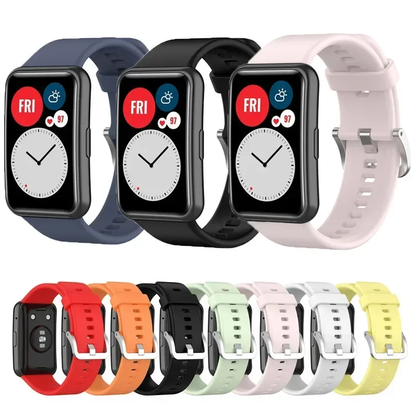 Фото Цветной силиконовый ремешок для часов Huawei FIT New TIA-B09/TIA-B19, ремешок для умных часов, браслет на запястье Correa Huawei Fit №2