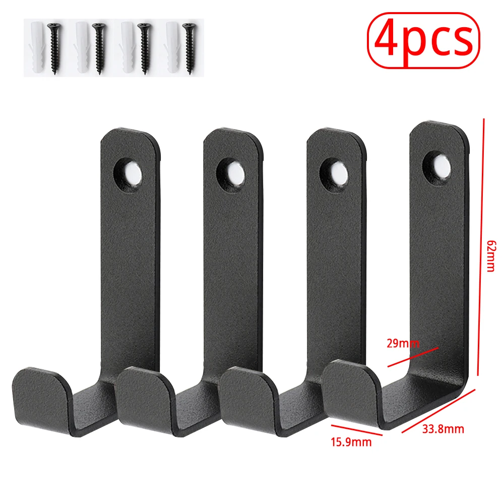 

Настенная вешалка для одежды, крючки с винтами, сверхмощная подвеска для кухни, ванной комнаты, вешалка для хранения полотенец, черная металлическая вешалка для одежды