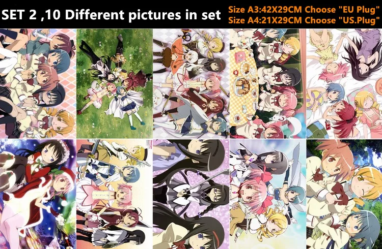 10 шт./партия аниме Puella Magi Madoka Magica Akemi постер наклейка открытка игрушка для фанатов