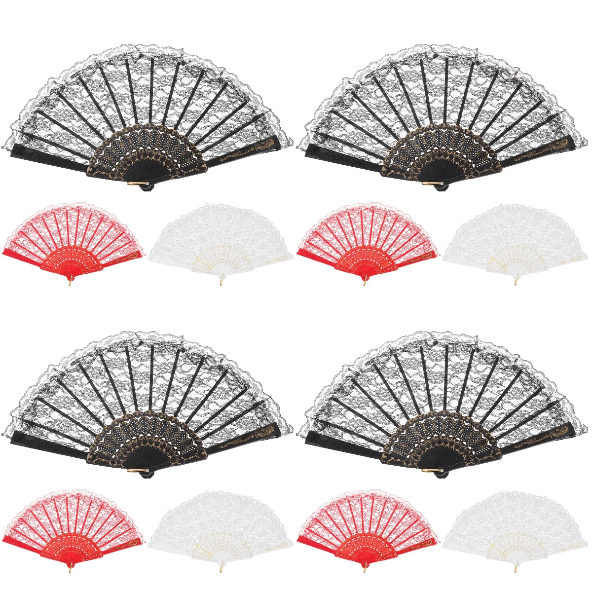 

Ladies Folding Fan Japanese Style Hand Retro Bamboo Decorations Chinese For Wedding Lace