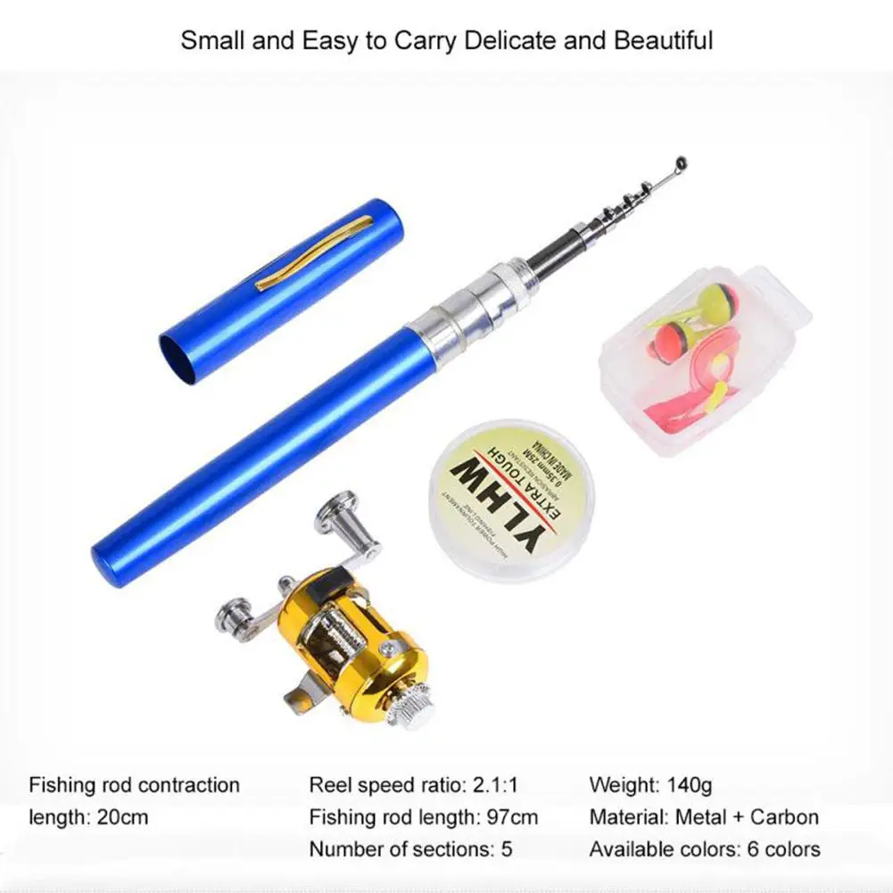 

Reinforced Fishing Rod Pen Type Glass Fiber Portable Mini Pocket Ice Fishing Rod For Sea Fishing Gear Set Gifts For Friends