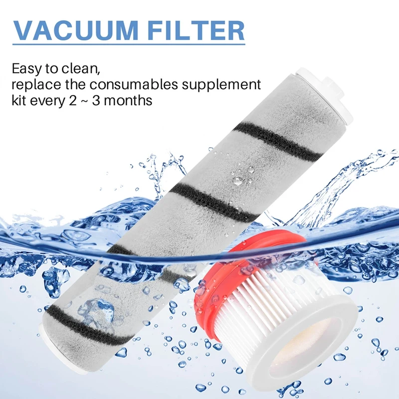 Комплект роликовых щеток с фильтром для Xiaomi Dreame V9/V9P/V10 детали пылесоса щетка