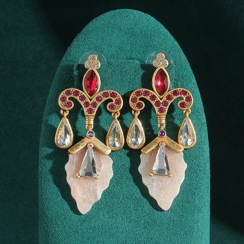 Серьги-капельки из меди с позолотой LOVE GREEN LIVE GREEN