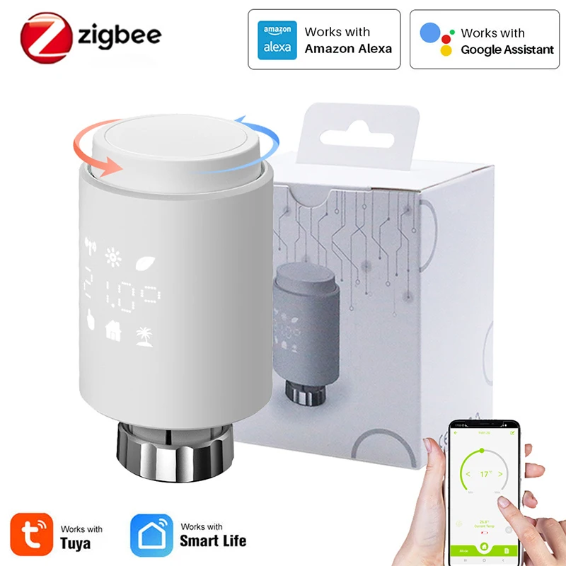 

Привод радиатора Tuya Smart ZigBee 3,0, программируемый термостатический клапан радиатора с поддержкой Alexa