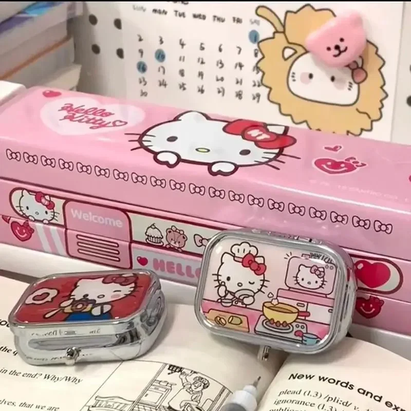 Портативная шкатулка для драгоценностей Hello Kitty милая дорожная коробка хранения
