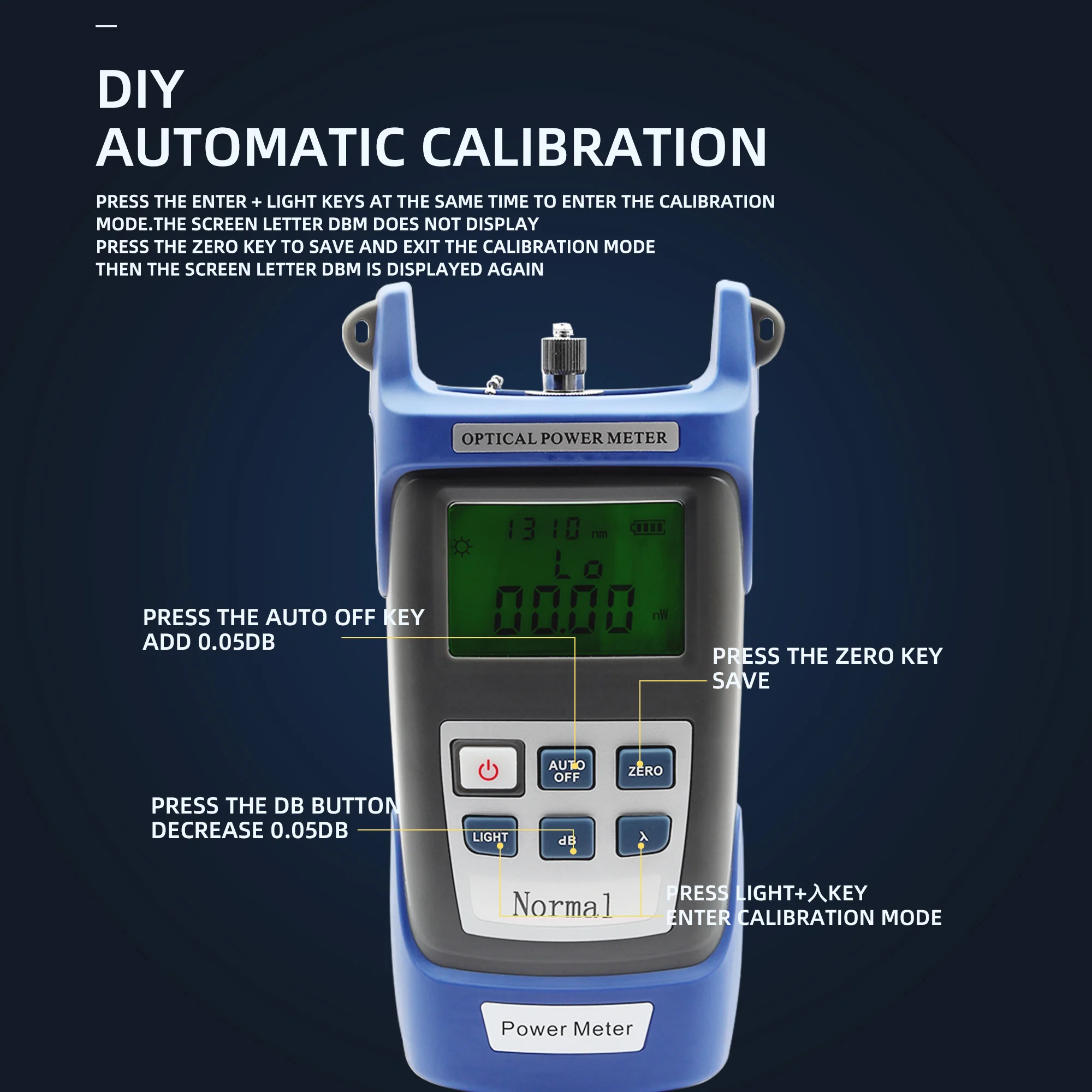 Тестер кабелей оптического измерителя мощности с разъемами FC/SC-50 ~ + 20 дБм/ -70 ~ + 3 дБм