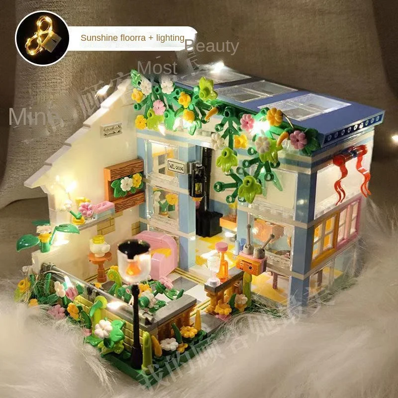 

Micro Flower House Fairy Tale Town Building Blocks MOC Diamond DIY Constructor Educational Toy Kids Bricks Children Gifts Girl