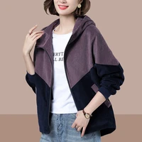 women korean casual corduroy loose new jackets outerwear 2021 spring autumn wild coats short jacket female stylish tops ladies