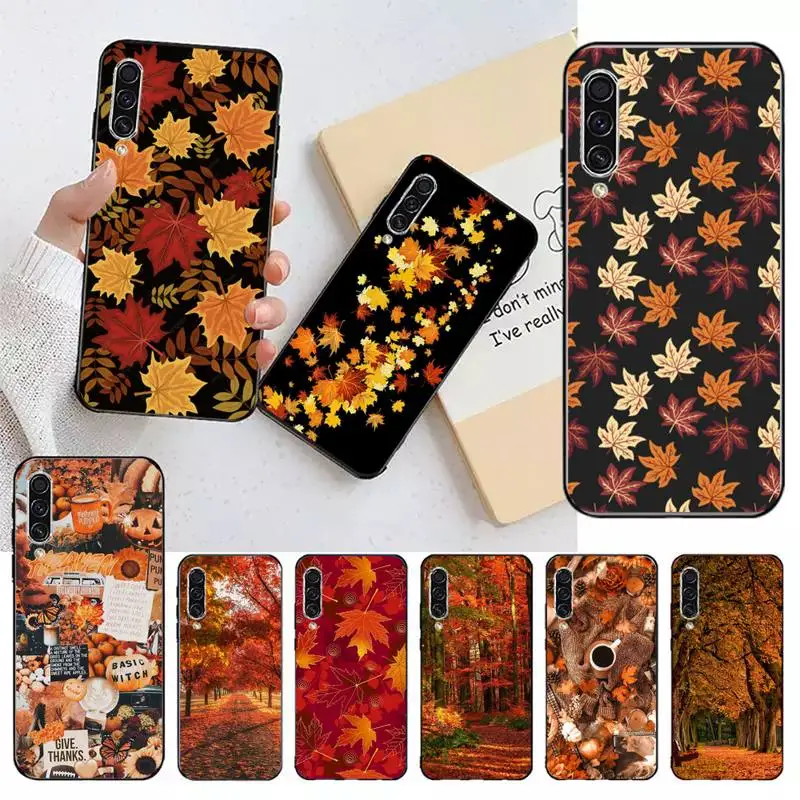 

autumn fall forest maple leaves Phone Case For Samsung galaxy A S note 22 52 21 20 53 51 71 12 13 10 32 50 fe s ultra plus