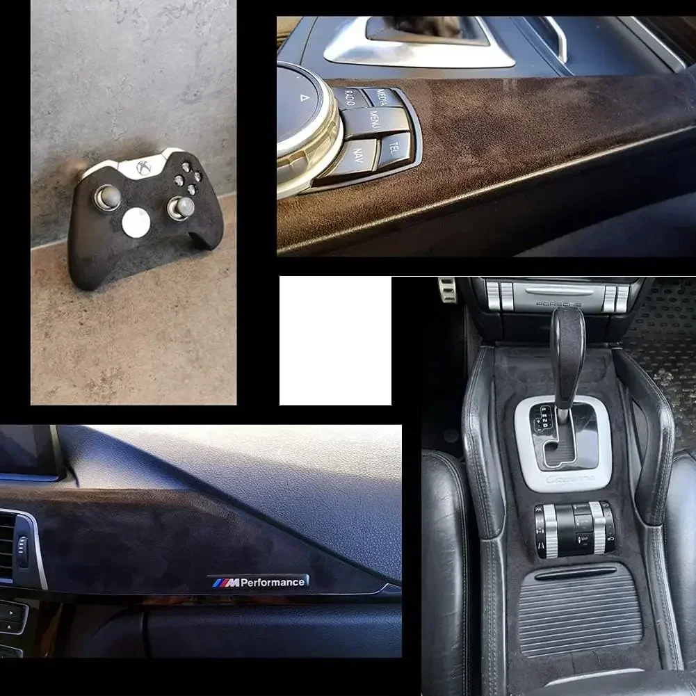 Car Roof Modification Chamois Leather Flannelette Alcantara Auto Interior AB Pillar Speaker Center Console Decors