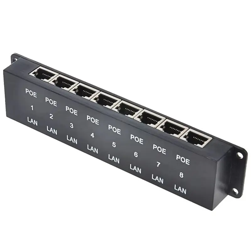Фото ABRI-2X POE-8 Пассивный 8-портовый PoE-инжектор 100 Мбит/с, блок питания Ethernet для IP-камер, беспроводных точек доступа, устройств PoE 24В/48В №2