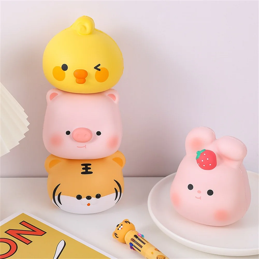 Kawaii Slow Rising Squishy Fidget Toys Pop Cream Scented Squishies Cartoon Simulation Lovely Animals Stress Relief Squeeze Toy simulation lovely gourd pu slow rising squishy toy