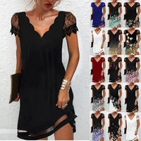 women loose vintage fashion ruffles befree dress large big lace patchwork sexy summer boho casual party elegant dresses
