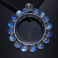 natural moonstone blue light clear round beads bracelet 10 5mm women men fashion jewelry moonstone beads aaaaa