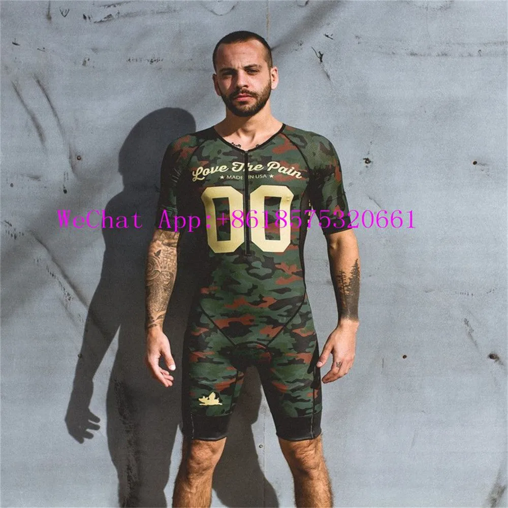 

Men Cycling Jersey Triathlon Clothing Tri Suit Skinsuit Love The Pain Road Bike Running Clothing Conjunto Ropa Ciclismo MTB Kit