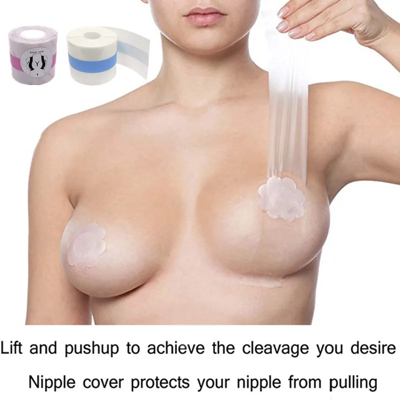 

5M/10M Transparent Breast Lift Boob Tape Women Invisible Nipple Cover DIY Waterproof Sticky Push Up Stickers Roll Sticky Bra