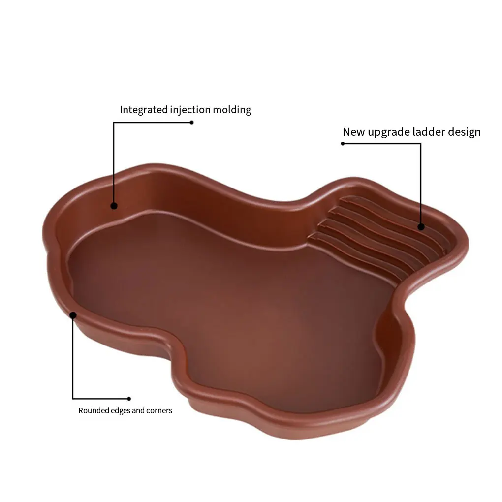 Пластиковый резервуар для полуводной черепахи имитирует речной стиль легкой